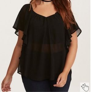 NWT Torrid Chiffon Mesh Inset Blouse